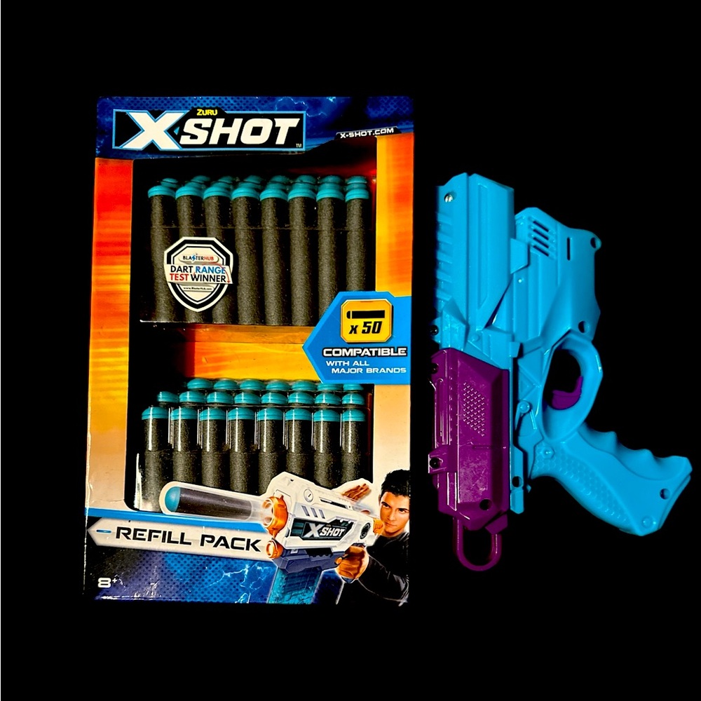 x-shot refill + nerf toy
